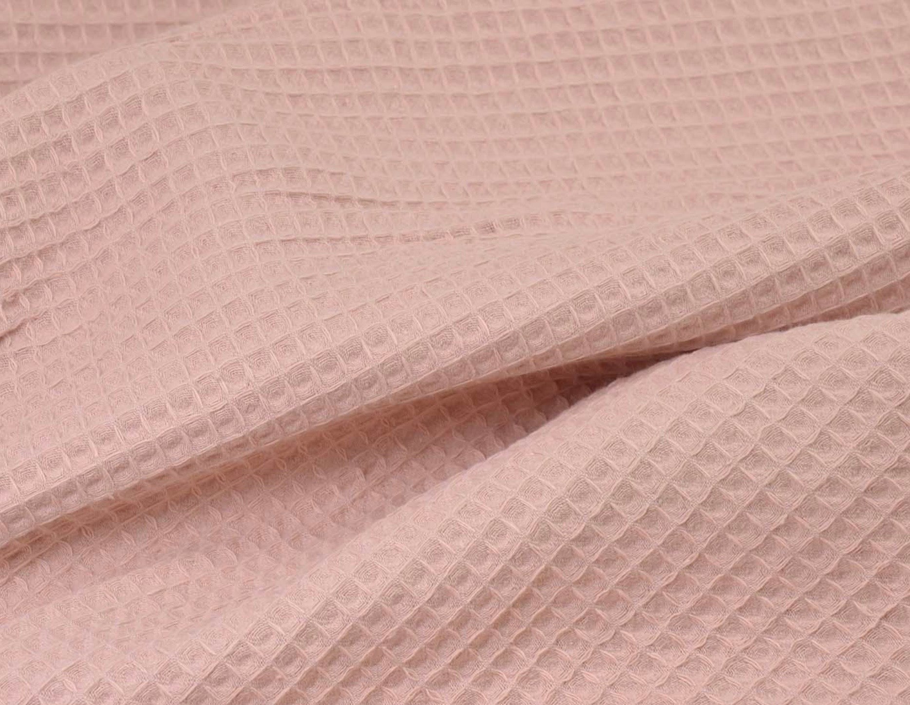 Coton gaufré avoine rosé