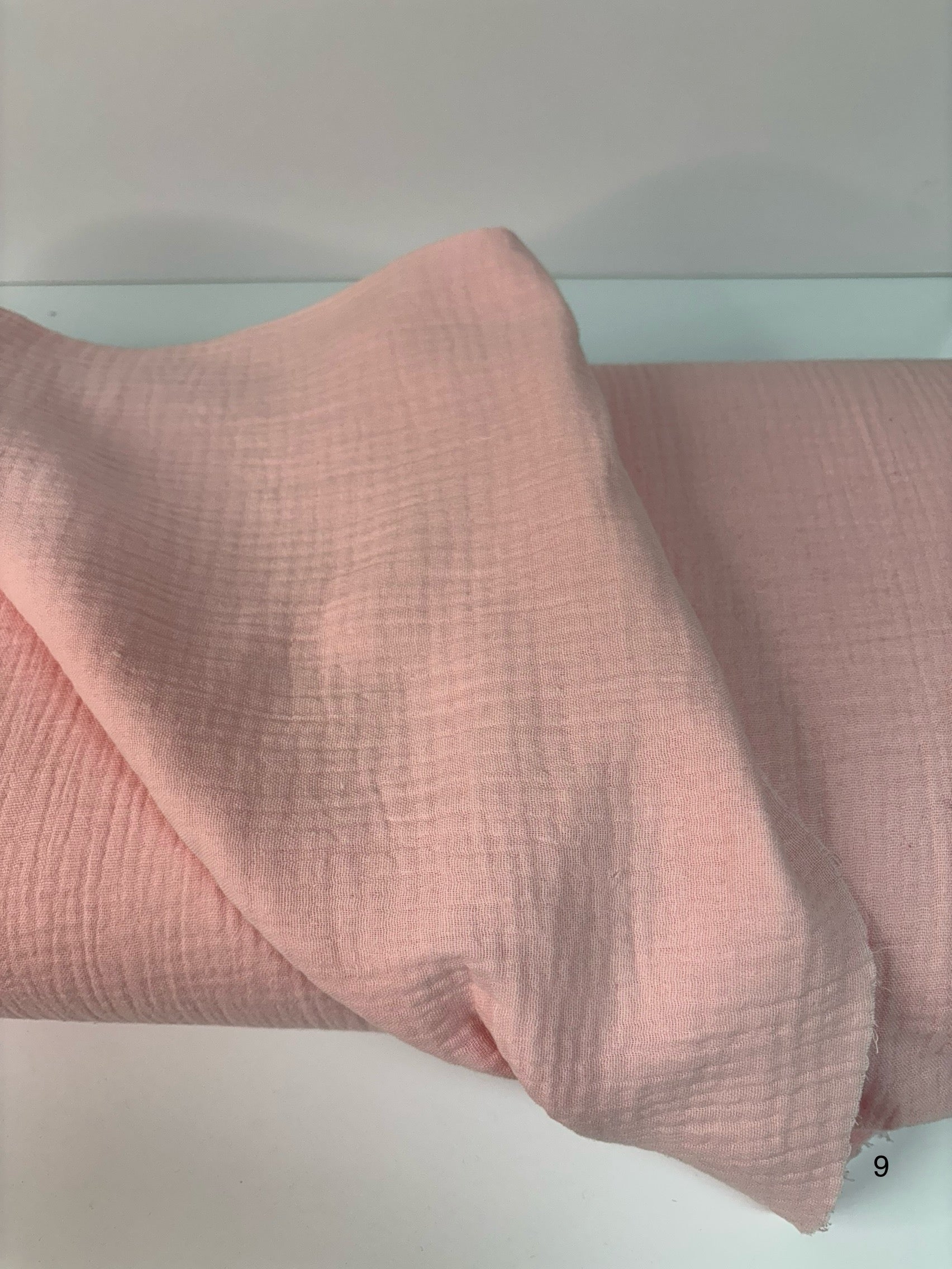 Double gaze (mousseline) rose pâle