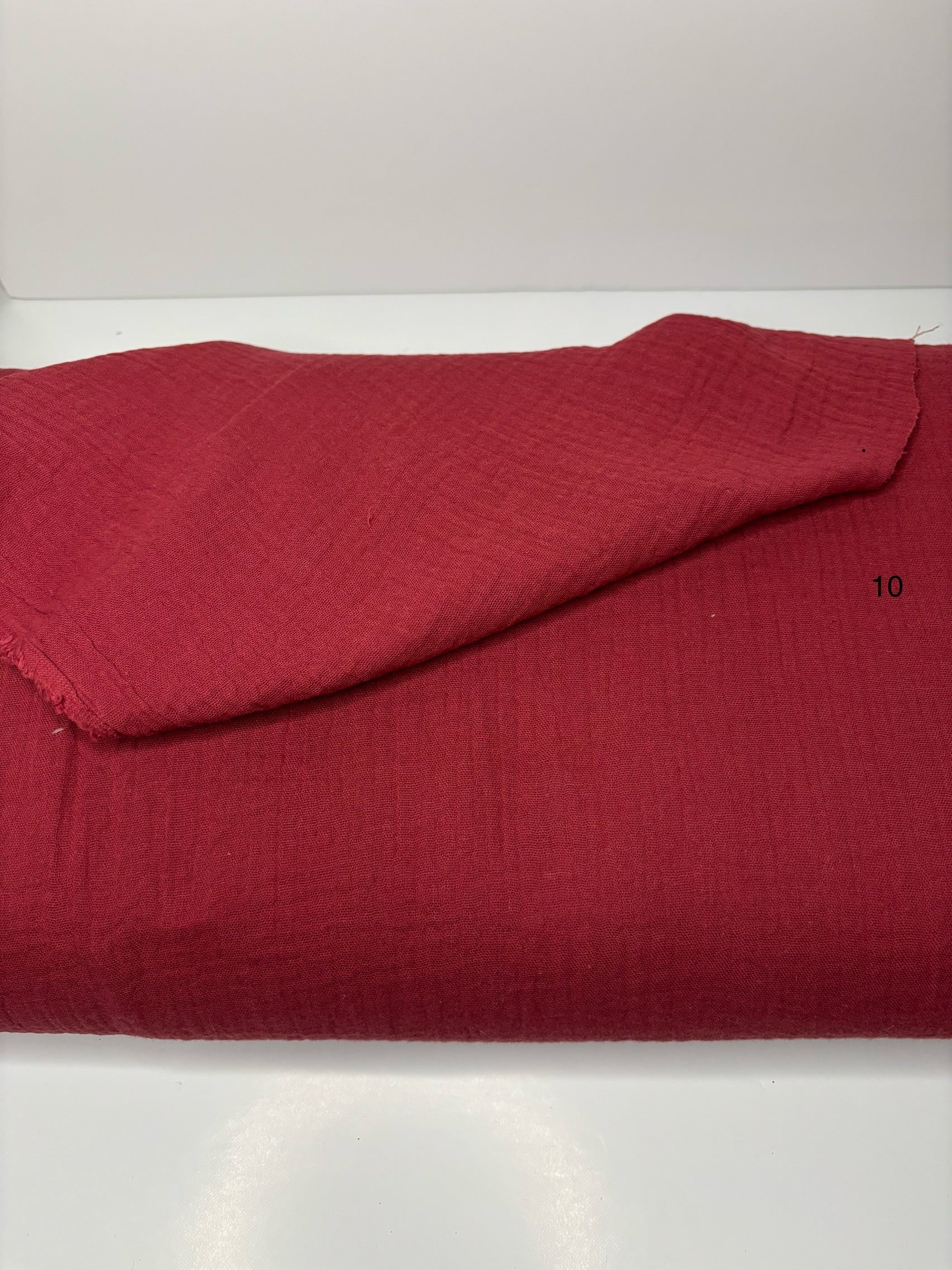 Double gaze (mousseline) framboise